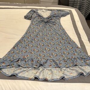 Caution To The Wind Blue Floral Maxi Dress